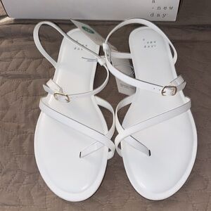 A New Day White Sandals with Buckle
